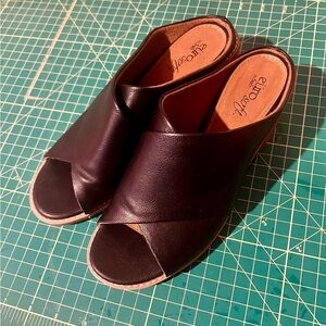 Euro softBlack Peep Toe Mules 8 worn once